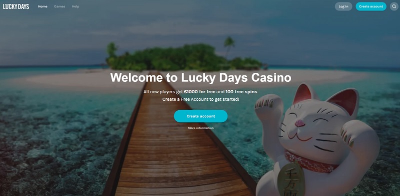 Lucky Days Casinon verkkosivusto