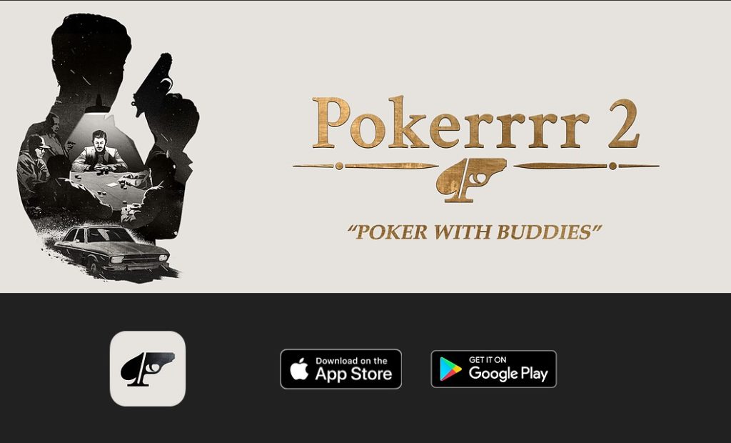 Pokerrrr 2 front web page introducing the new app