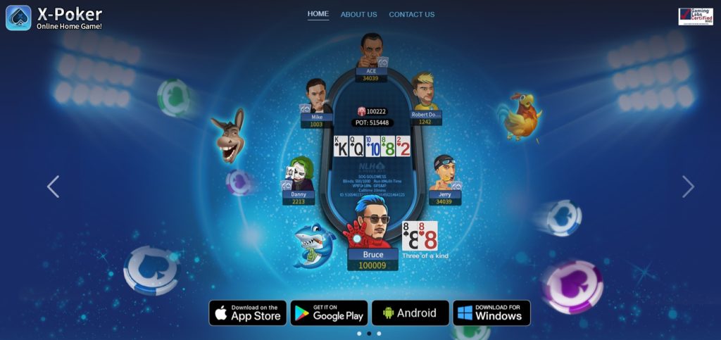 X-poker website front page