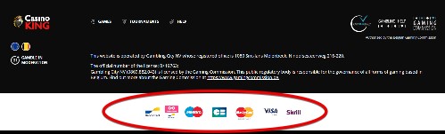 CasinoKing payment options