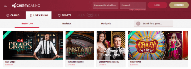 Cherry Casino live casino