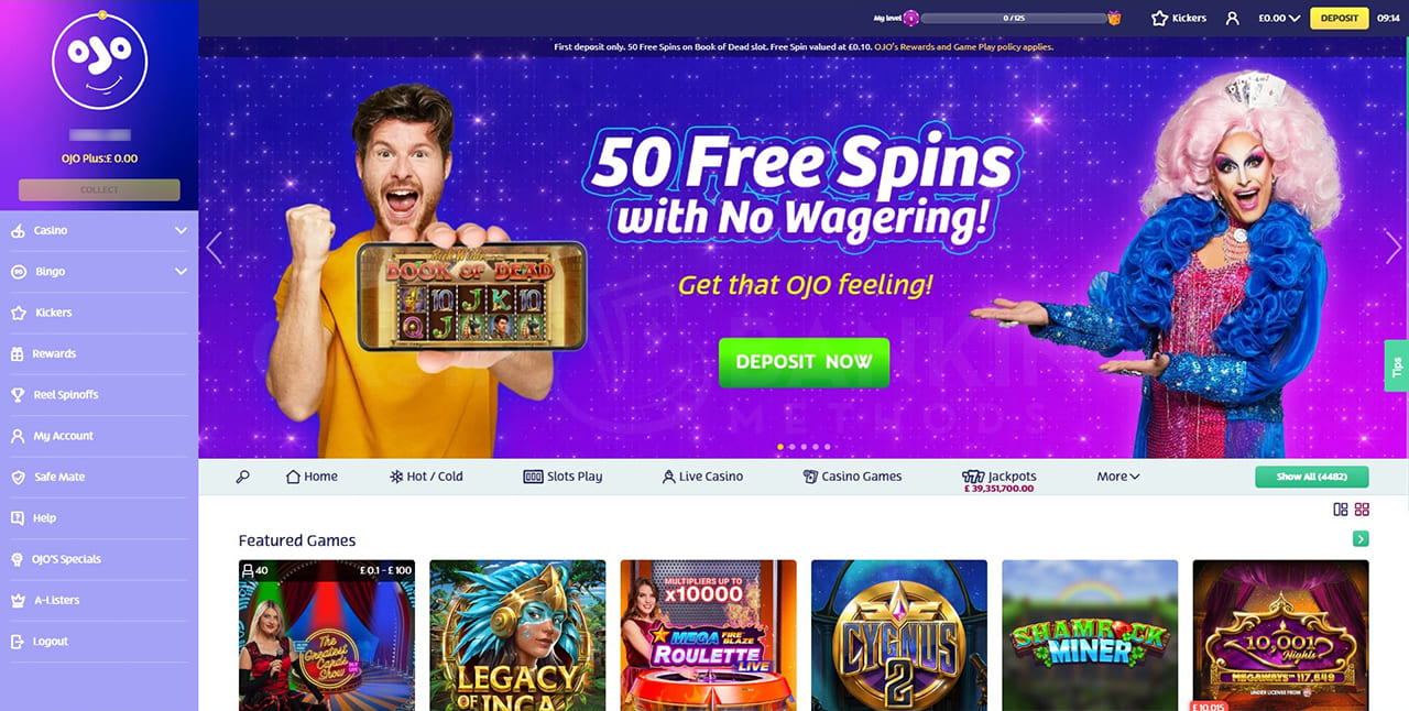 PlayOjO Casino welcome bonus