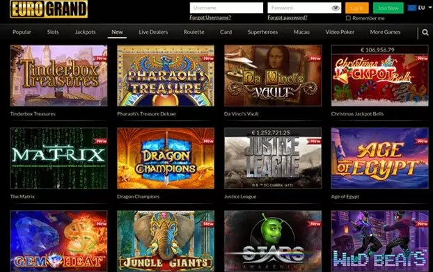eurogrand casino games