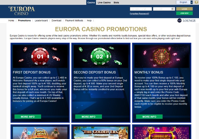 europa casino promotions
