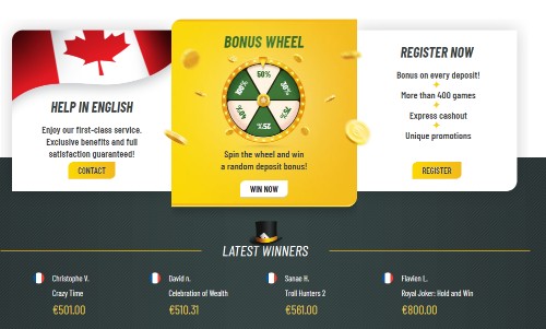 machance casino bonus wheel