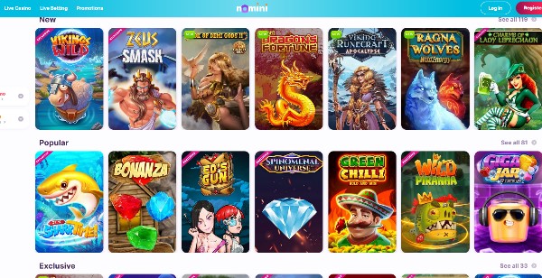 nomini casino games