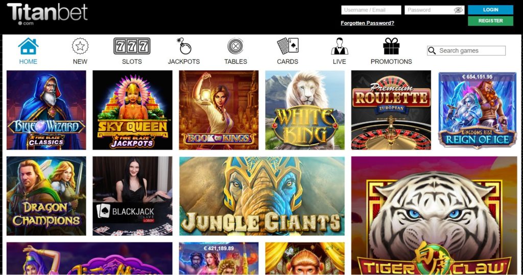 titanbet casino games