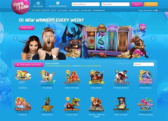 Vera John casino promotions