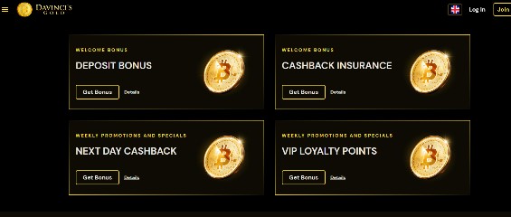 davincis gold casino promotions