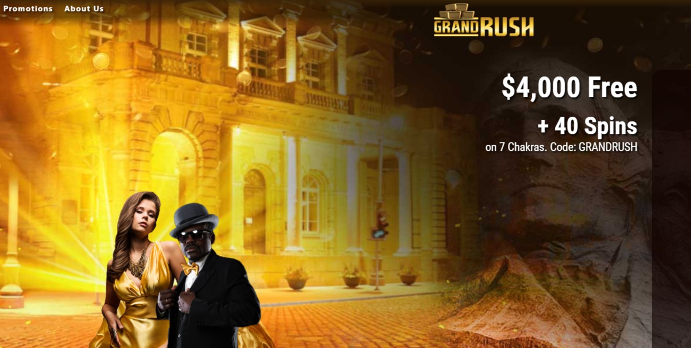 grand rush casino website homepage screenshot