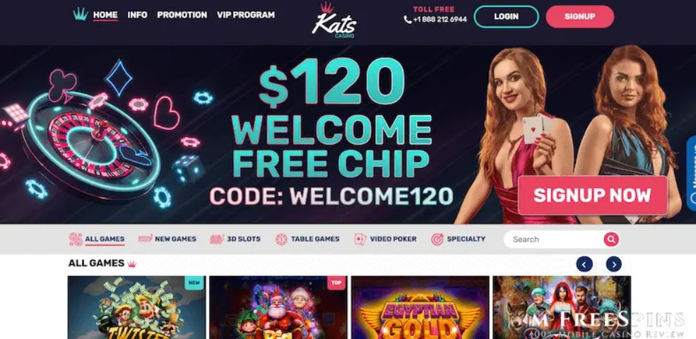 kats casino website homepage screenshot