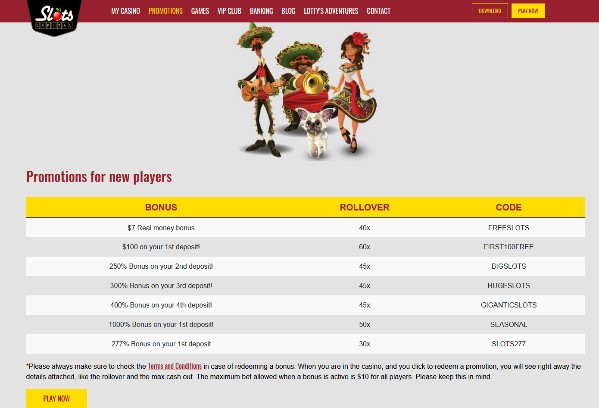 Slots Capital Casino bonuses