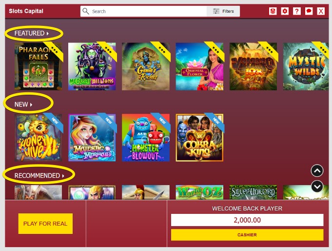 Slots Capital Casino games