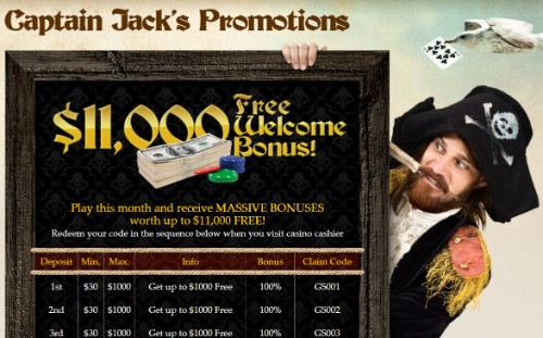 captain jack casino bonuses