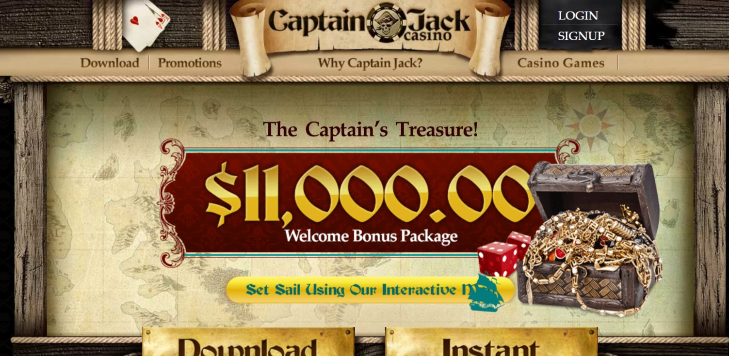 tangkapan layar beranda situs web kapten jack casino
