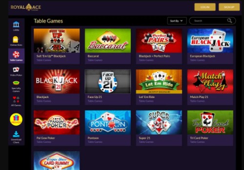 royal ace casino games