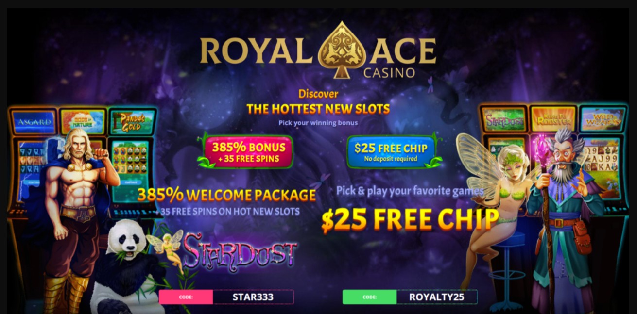 royal ace casino website homepage screenshot