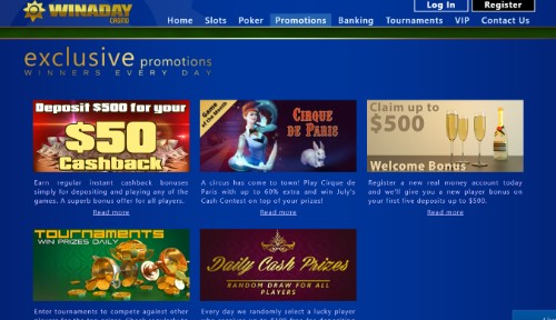 winaday casino bonuses